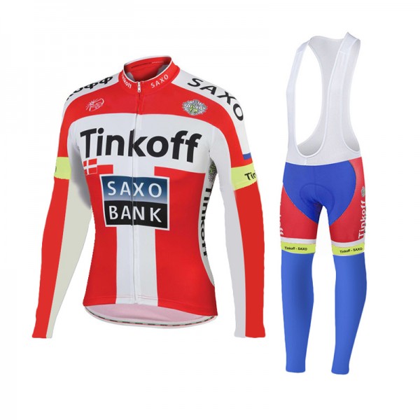 2015 Tinkoff Saxo Bank Rouge Fahrradbekleidung Radtrikot Satz Langarm und Lange Trägerhose 2015 Tinkoff Saxo Bank Rouge Fahrradbekleidung Radtrikot Satz Langarm und Lange Trägerhose