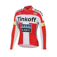 2015 Tinkoff Saxo Bank Rouge Fahrradtrikot Langarm