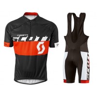 2015 Proteam Scott Weiß-Schwarz-Rot Fahrradbekleidung Satz Fahrradtrikot Kurzarm Trikot und Kurz Trägerhose