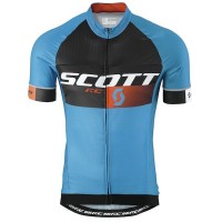 2015 Scott RC Pro Schwarz-Blau Radtrikot Kurzarm