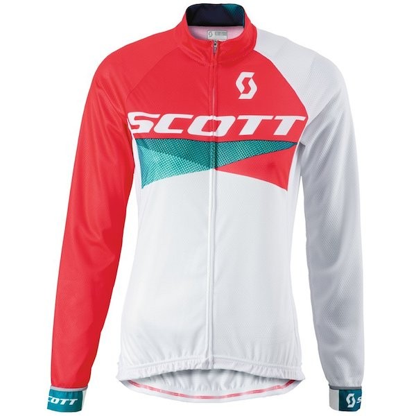 2015 Scott RC Weiß/Rot Damen Radtrikot Langarm