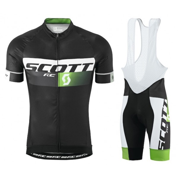 Scott RC Pro Schwarz-Grün 2015 Fahrradbekleidung Satz Fahrradtrikot Kurzarm Trikot und Kurz Trägerhose