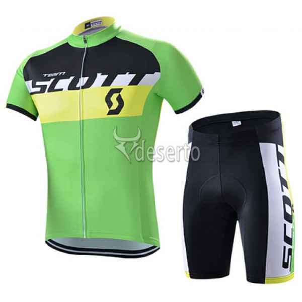 2015 Scott Radbekleidung Radtrikot Kurzarm und Fahrradhosen Kurz Grün