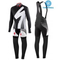 2015 Specialized Set Schwarz/Weiß Fahrradbekleidung Radtrikot Satz Langarm und Lange Trägerhose