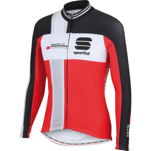 2015 Sportful Gruppetto LS Rood Fahrradtrikot Langarm Rouge