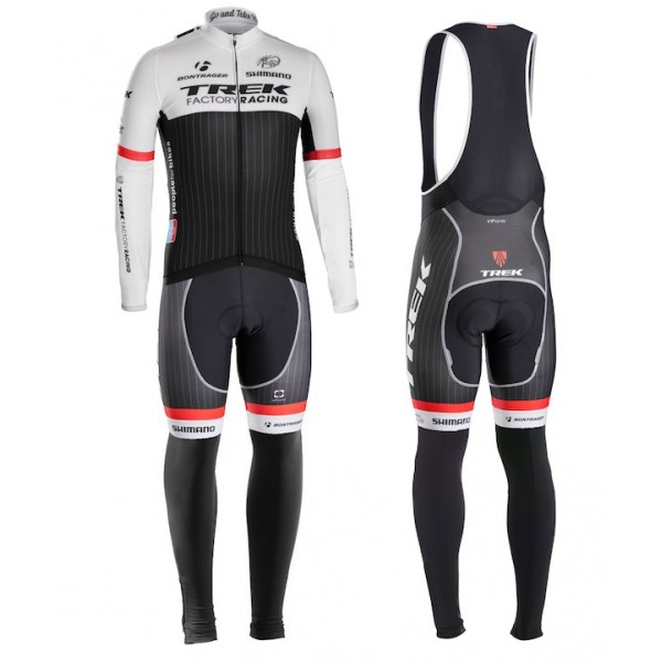 2015 Trek Factory Racing Langarm Radtrikot und Lange Trägerhosen Set