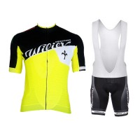 WILIER 2015 Gelb Weiß Schwarz Fahrradbekleidung Satz Fahrradtrikot Kurzarm Trikot und Kurz Trägerhose