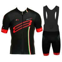 2015 WILIER Fahrradbekleidung Satz Fahrradtrikot Kurzarm Trikot und Kurz Trägerhose Rot Schwarz