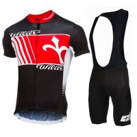 WILIER 2015 schwarz rot Fahrradbekleidung Satz Fahrradtrikot Kurzarm Trikot und Kurz Trägerhose schwarz