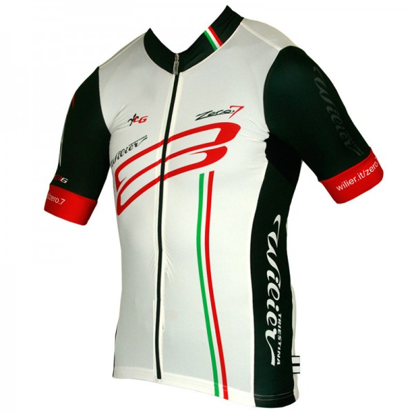 2015 WILIER Radtrikot Kurzarm Weiß Schwarz