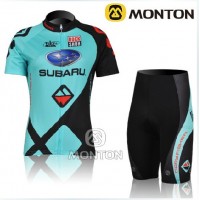 2011 Damen subaru green Radbekleidung Radtrikot Kurzarm und Fahrradhosen Kurz