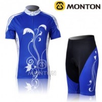 2011 Monton Pattern Damen Radbekleidung Radtrikot Kurzarm und Fahrradhosen Kurz