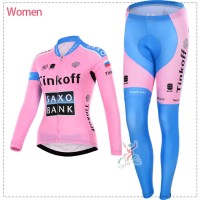 2015 Tinkoff saxo bank Damen Cycling Fahrradbekleidung Radtrikot Satz Langarm und Lange Fahrradhose