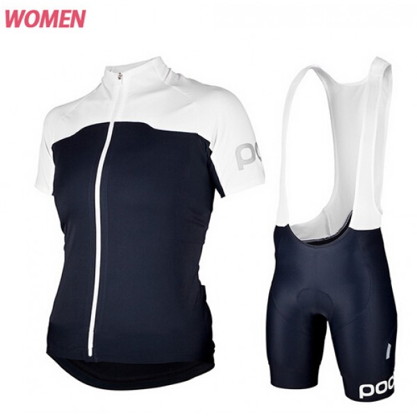 2015 POC Damen blau Fahrradbekleidung Satz Fahrradtrikot Kurzarm Trikot und Kurz Trägerhose