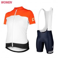 2015 POC Damen orange Fahrradbekleidung Satz Fahrradtrikot Kurzarm Trikot und Kurz Trägerhose