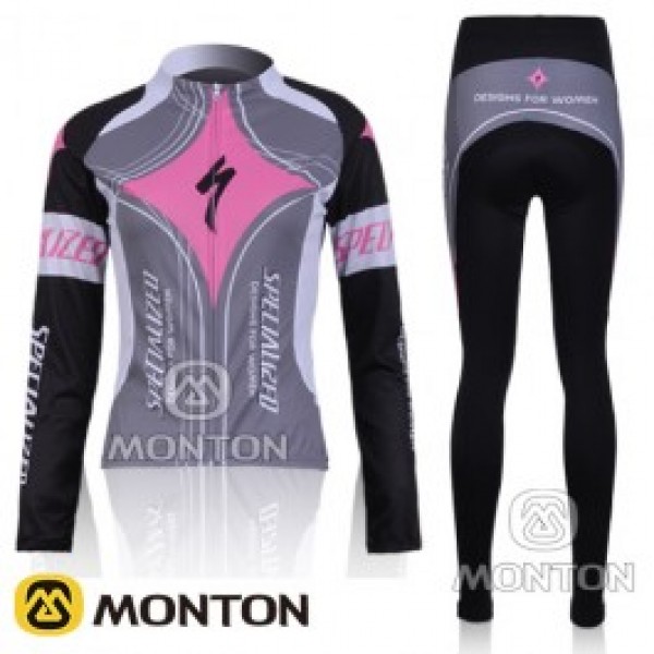 2011 Specialized Rosa Damen Fahrradbekleidung Radtrikot Satz Langarm und Lange Fahrradhose