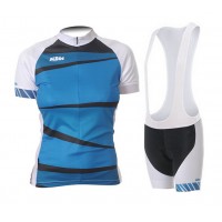 2015 KTM Damen blau Fahrradbekleidung Satz Fahrradtrikot Kurzarm Trikot und Kurz Trägerhose