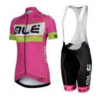 2015 ALE Damen rose Fahrradbekleidung Satz Fahrradtrikot Kurzarm Trikot und Kurz Trägerhose