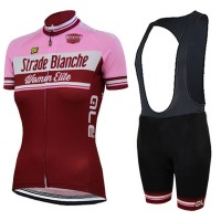 2015 Damen STRADE BIANCHE Fahrradbekleidung Satz Fahrradtrikot Kurzarm Trikot und Kurz Trägerhose