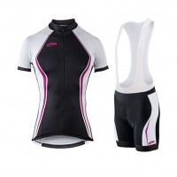 2015 KTM Damen pourpre Fahrradbekleidung Satz Fahrradtrikot Kurzarm Trikot und Kurz Trägerhose