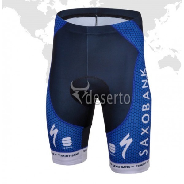 2013 Saxo Bank Tinkoff Pro Team Kurz Radhose Dunkel Blau