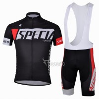 Specialized Racing Radtrikot Kurzarm und Kurz Trägerhose Kits Schwarz