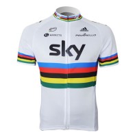 2013 Team Sky UCI Radtrikot Kurzarm Weiß