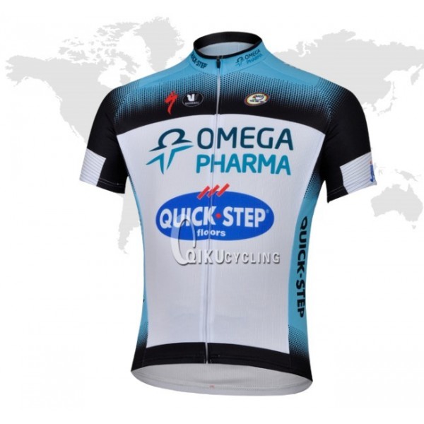 2013 Omega Pharma Quick Step Radtrikot Kurzarm Weiß Schwarz 2013 Omega Pharma Quick Step Radtrikot Kurzarm Weiß Schwarz
