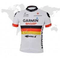 2013 Garmin Sharp Barracuda Deutsche Champion Radtrikot Kurzarm Weiß