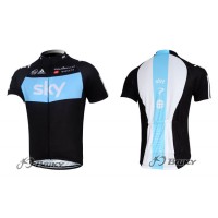 2012 SKY Radtrikot Kurzarm Schwarz Blau