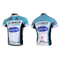 2012 Omega Pharma-Quick Step Radtrikot Kurzarm Weiß Blau