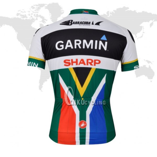 2013 Garmin Sharp Barracuda Südafrika Champion Radtrikot Kurzarm Schwarz Grün 2013 Garmin Sharp Barracuda Südafrika Champion Radtrikot Kurzarm Schwarz Grün