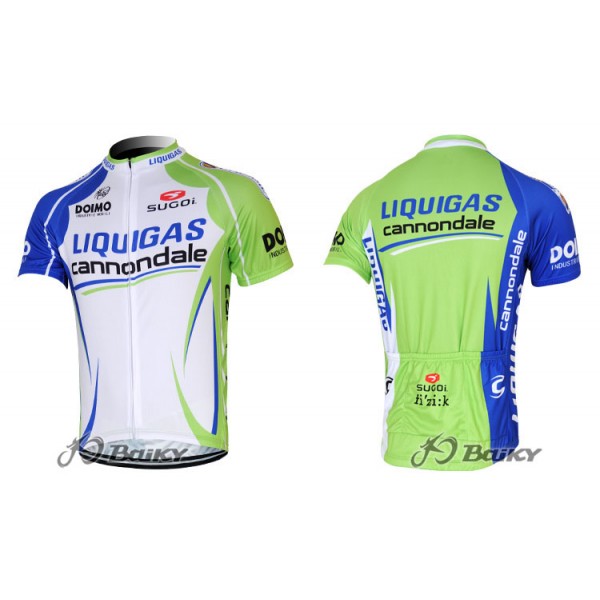 2012 Liquigas Cannondale Radtrikot Kurzarm Grün Weiß