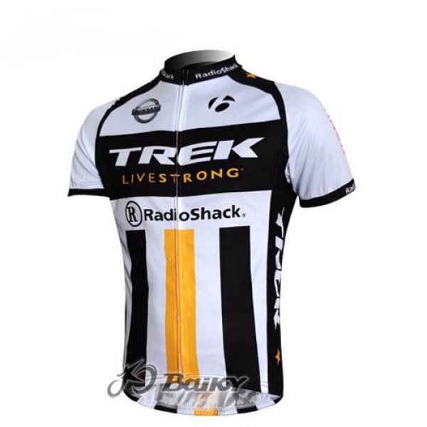 RadioShack Trek Nissan Livestrong Radtrikot Kurzarm Weiß Schwarz Gelb