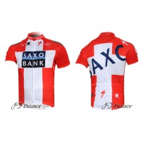 2012 Saxo Bank Pro Team Dnischer Champion Radtrikot Kurzarm Rot Weiß