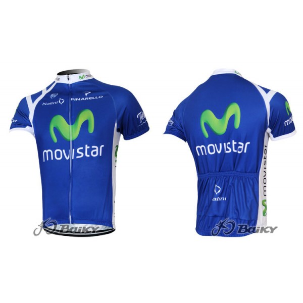 2012 Movistar Radtrikot Kurzarm Blau