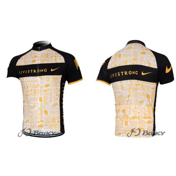 2012 LiveStrong Radtrikot Kurzarm Schwarz Gelb