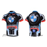 2012 Litespeed BMW Radtrikot Kurzarm Blau Schwarz