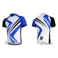 2012 Giant Ride Life Radtrikot Kurzarm Weiß Blau