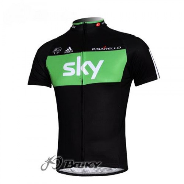 SKY Pro Team Radtrikot Kurzarm Schwarz Grün