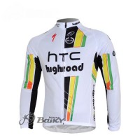 HTC-Highroad Pro Team Fahrradtrikot Langarm Weiß Grün