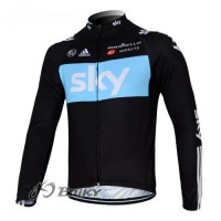 Sky Pinarello Pro Team Fahrradtrikot Langarm Schwarz Blau