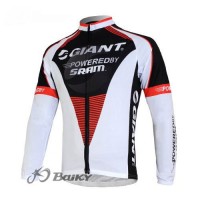 Giant Sram Pro Team Fahrradtrikot Langarm Weiß Schwarz Rot