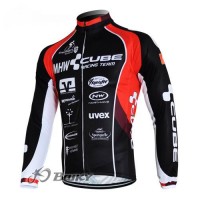 MHW Cube Racing Team Fahrradtrikot Langarm Rot Schwarz