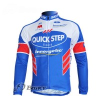 Omega Pharma-Quick Step innergetic Fahrradtrikot Langarm Blau Weiß