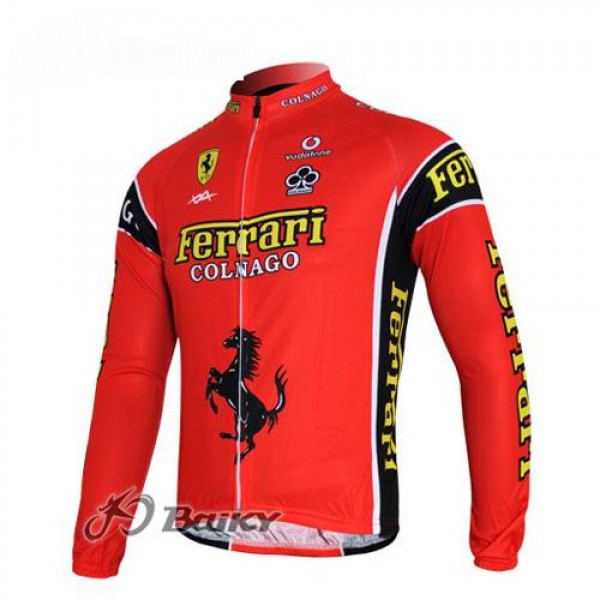 Ferrari Colnago Pro Team Fahrradtrikot Langarm Rot