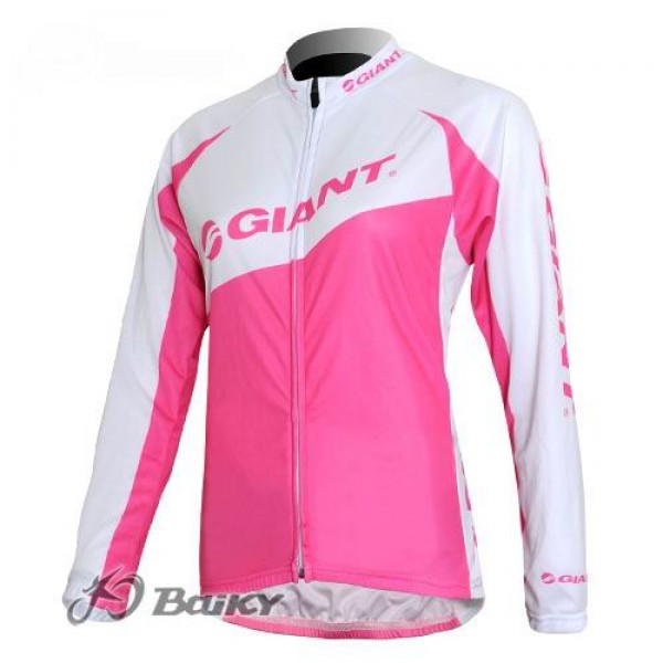 Giant Fahrradtrikot Langarm Rosa Weiß