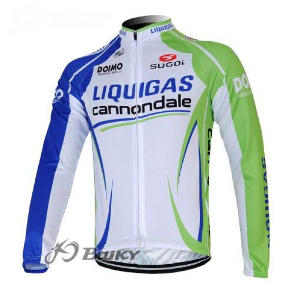 Liquigas Cannondale Pro Team Fahrradtrikot Langarm Grün Weiß Liquigas Cannondale Pro Team Fahrradtrikot Langarm Grün Weiß