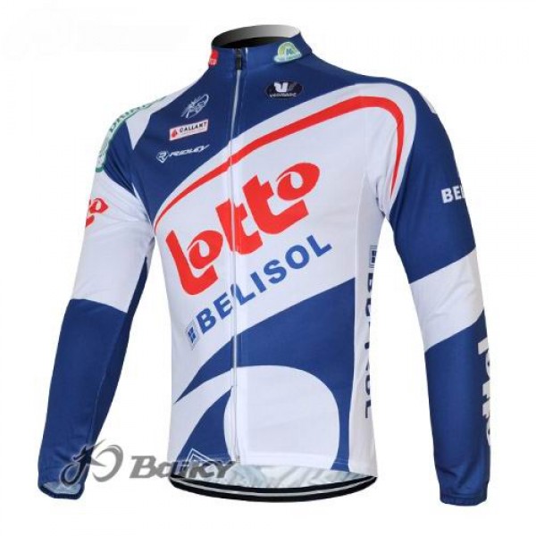 Lotto Belisol Pro Team Fahrradtrikot Langarm Weiß Blau Lotto Belisol Pro Team Fahrradtrikot Langarm Weiß Blau