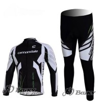 Cannondale Pro Team Radbekleidung Satz Fahrradtrikot Langarm und Lang Radhose Schwarz Weiß